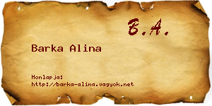 Barka Alina névjegykártya